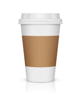 Kağıt kahve fincanı beyaz izole