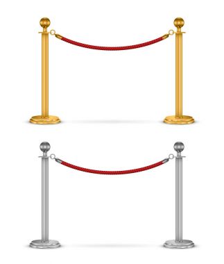 Beyaz bir arka plan üzerinde izole bariyer halatı