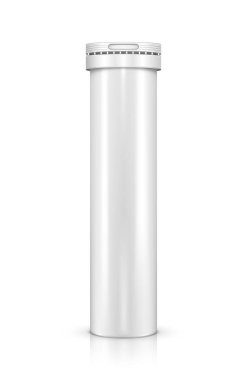 Beyaz arka plan üzerinde izole vitamin tabletleri için şişe