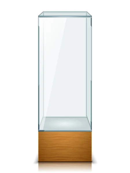 Mostra de vidro vazia. Ilustração vetorial — Vetor de Stock