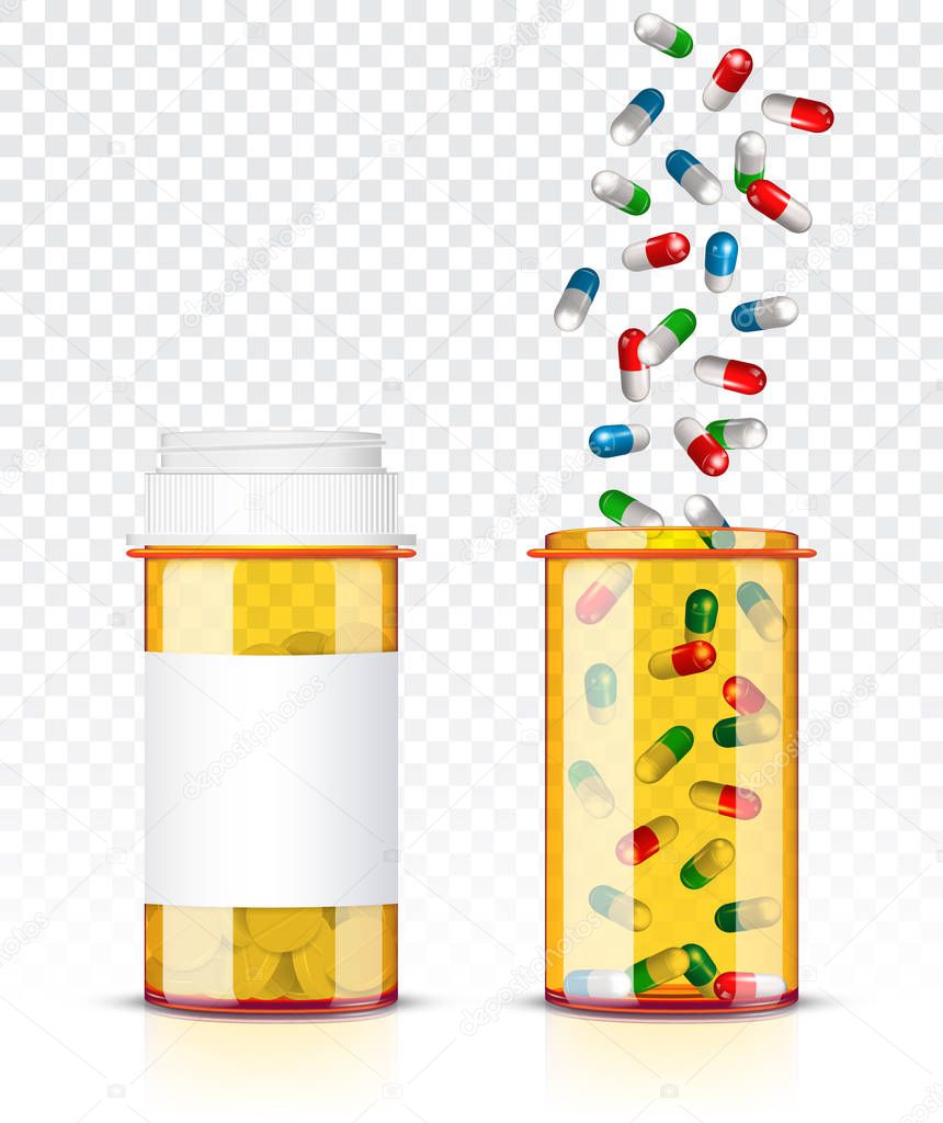 Pills bottle isolated on transparent background