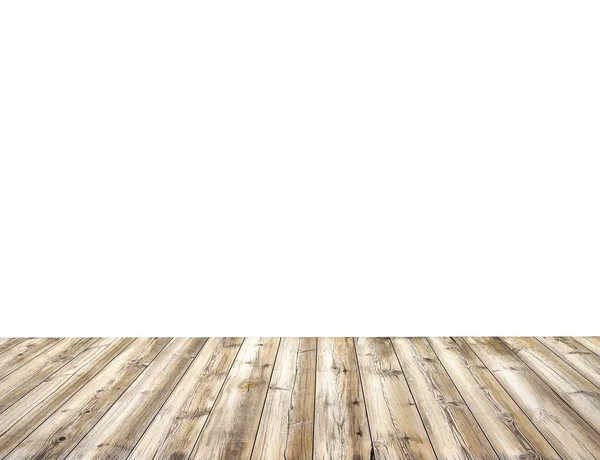 Деревянный стол на белом фоне — стоковое фото