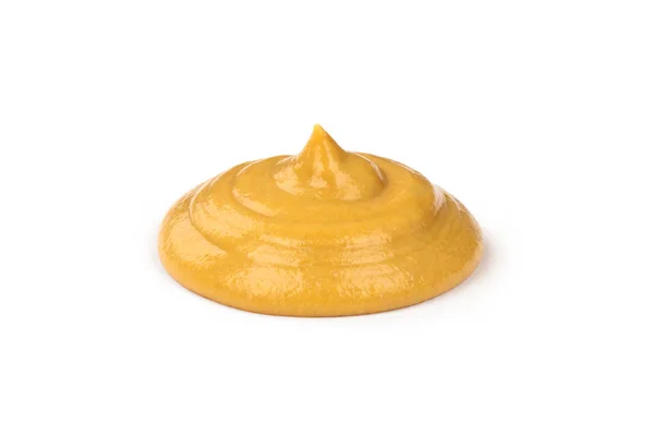 Molho de mostarda isolado no fundo branco — Fotografia de Stock