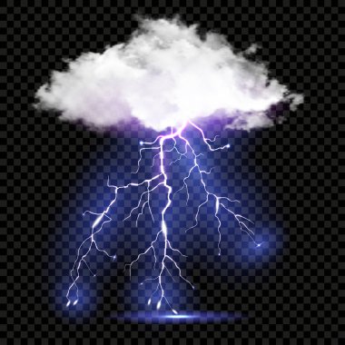 gerçekçi vektör bulut ve Lightning'ler
