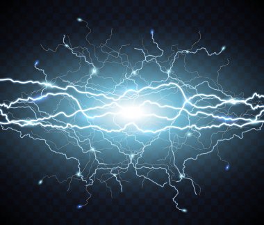 Electric flash of lightning. light thunder clipart