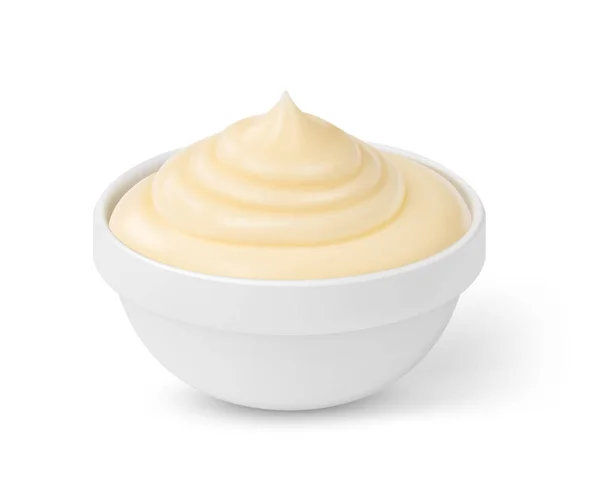 Mayonnaise sauce in bowl isolated on white background — Stock Vector