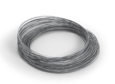 Rolls of metal wire isolated on white. 3d illustration clipart