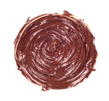 beyaz zemin üzerine krem çikolata