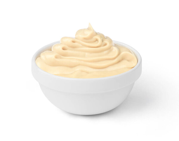 mayonnaise sauce in the bowl