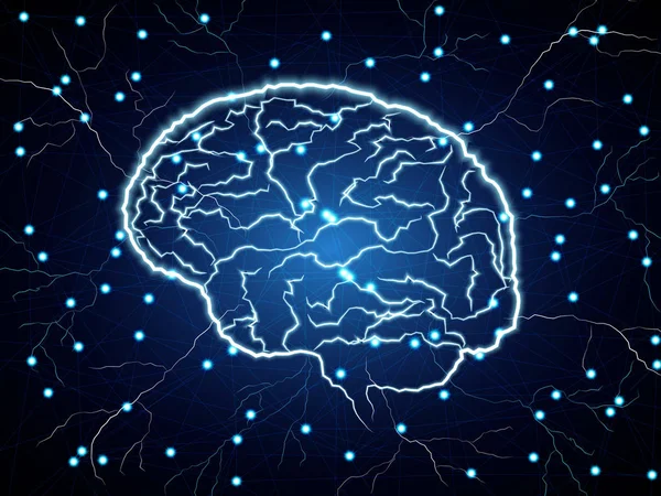 Digitális emberi agy — Stock Vector