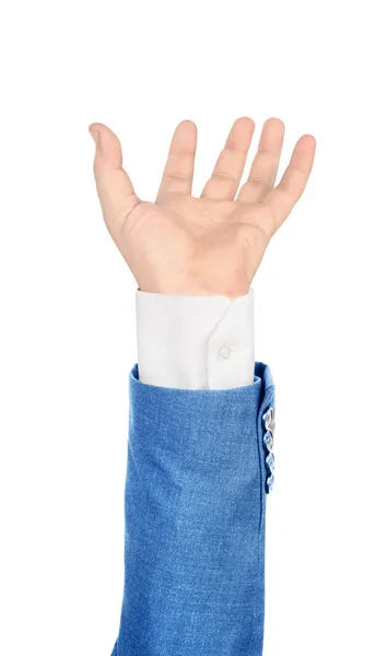 Hand in suit on a white background — Stock Photo, Image