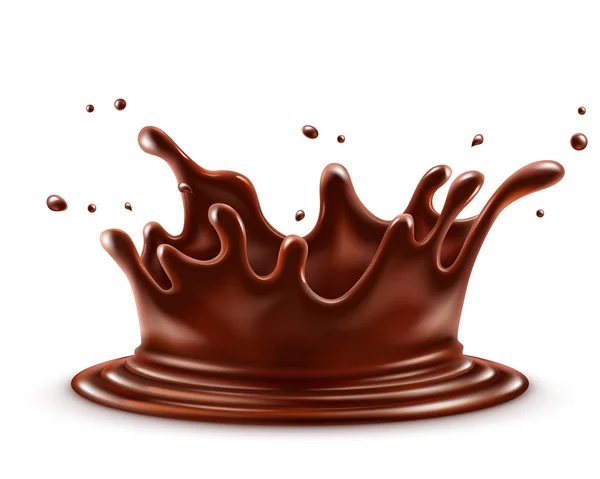 Salpicadura de chocolate aislado sobre un fondo blanco — Vector de stock