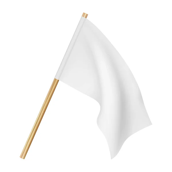 Bandera blanca sobre fondo blanco — Vector de stock