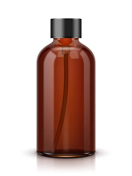 Коричнева косметична або парфумерна пляшка ізольована на білому тлі — стоковий вектор
