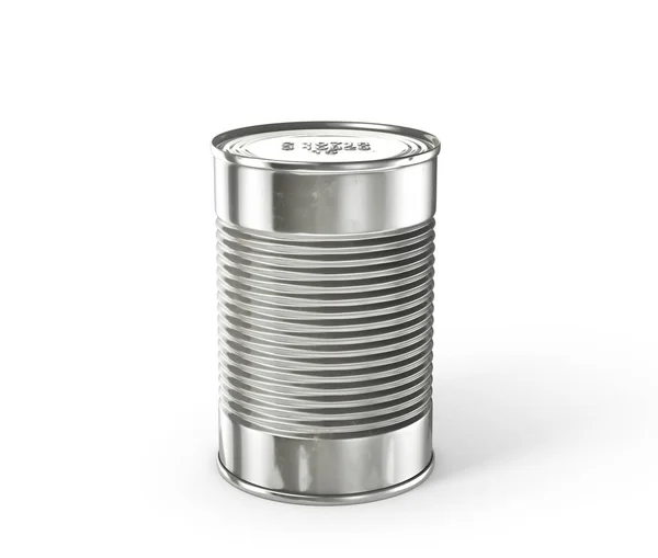 Tin can na białym tle. ilustracja 3D — Zdjęcie stockowe