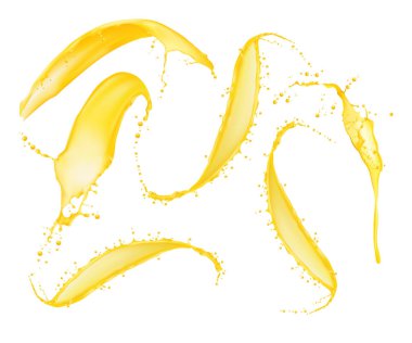 Beyaz arka plan üzerinde izole sulu turuncu sıçrama