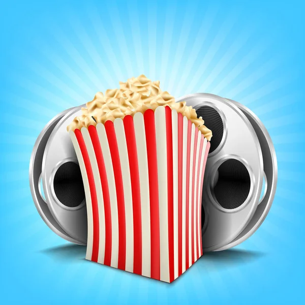 Carton bowl full of popcorn — Stock Vector