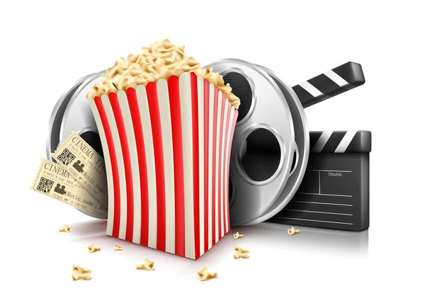 Karton kom vol met popcorn — Stockvector