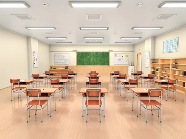 School klas interieur. 3D illustratie — Stockfoto