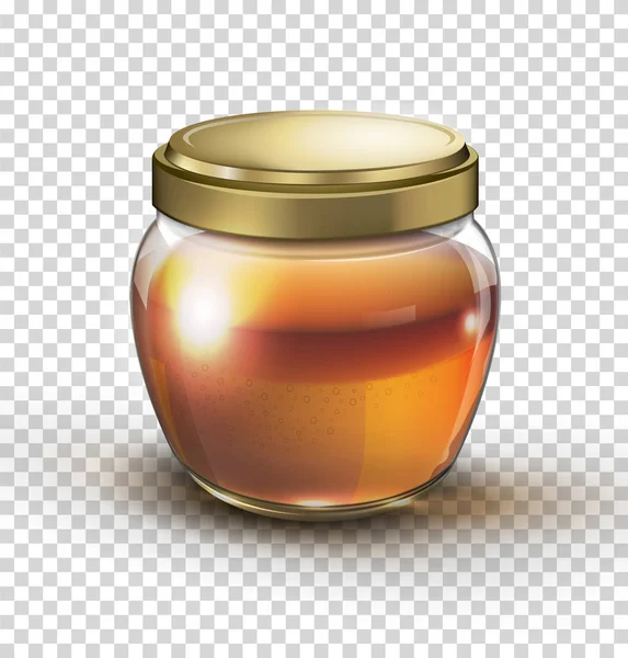透明な背景の上に蜂蜜の瓶 — ストックベクタ