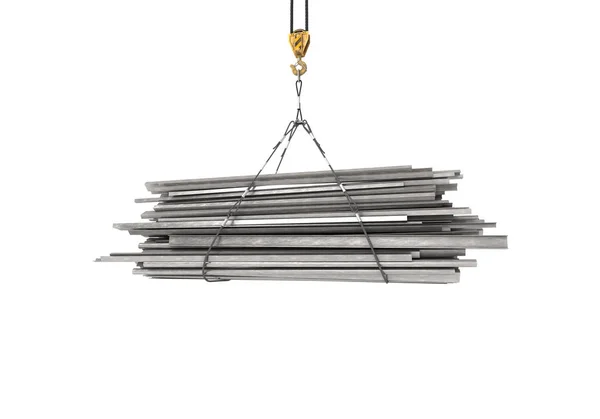 Rolled metal on crane 3d illustration — Stock Photo, Image