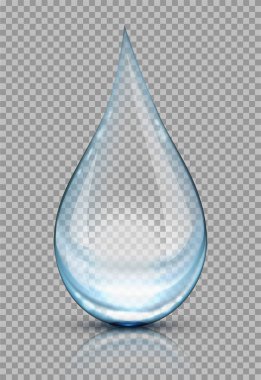 bir damla su şeffaf bir arka plan üzerinde