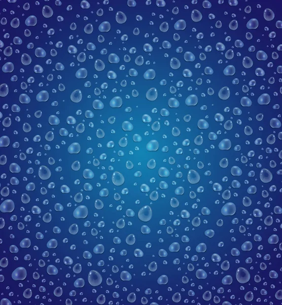 Gotas de agua sobre un fondo azul — Archivo Imágenes Vectoriales