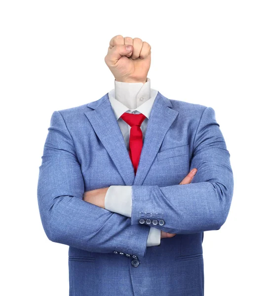 The concept of aspiration. Suit with a head in the form of a fis — Stock Photo, Image