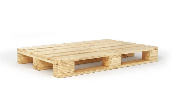 Pilha de paletes de madeira isoladas em um branco. ilustração 3d — Fotografia de Stock