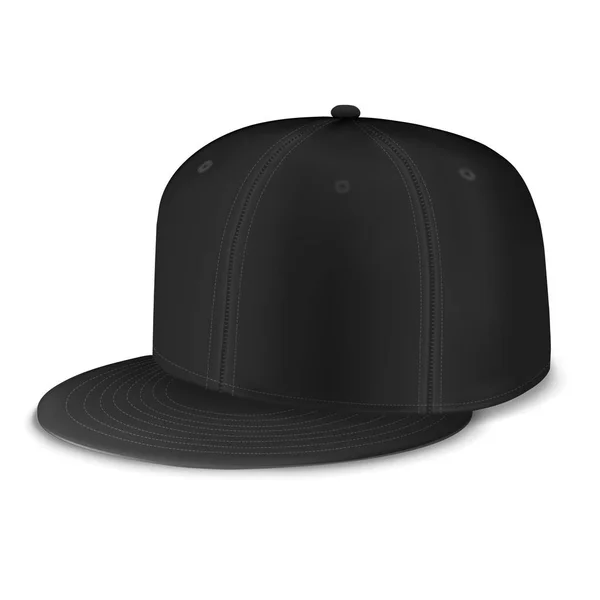 Mock-up nero Cap Hip Hop Set 5 — Vettoriale Stock