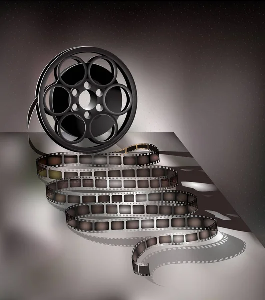 Fundo filmstrip e efeito de luz sobre um fundo marrom — Vetor de Stock