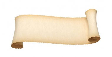 Beyaz bir arka plan üzerinde izole boş eski bir kağıt. 3D çizim