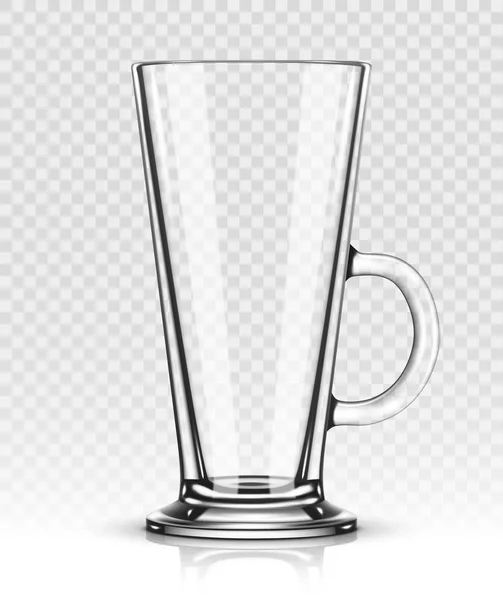 Empty latte glass isolated on transparent background — Stock Vector