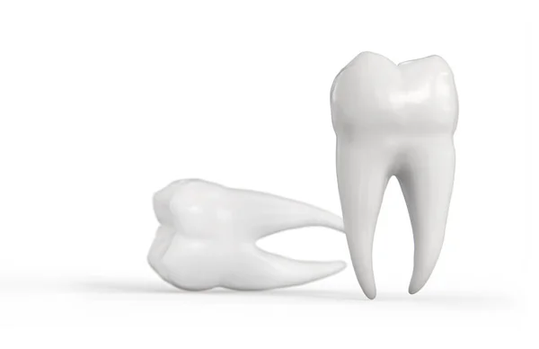Dente isolado na ilustração 3d branco — Fotografia de Stock