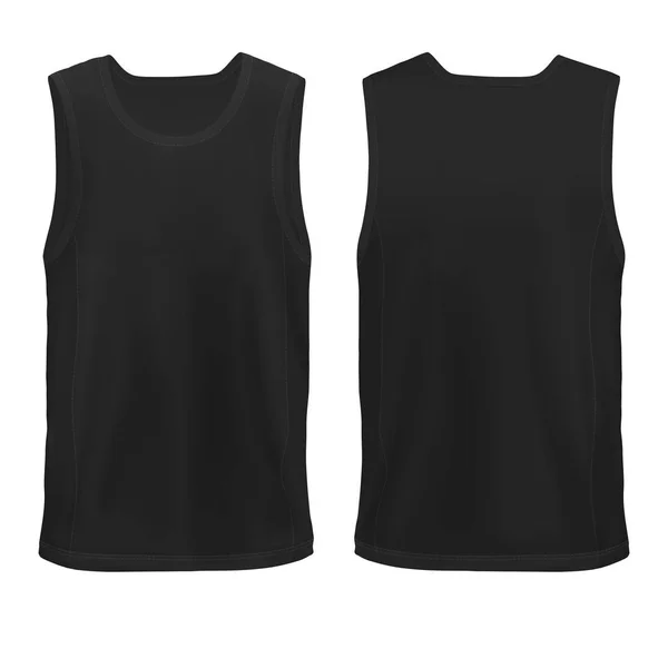 Vector Mock-up Black Man`s sleeveless shirt front+back Hip Hop Vector Graphics
