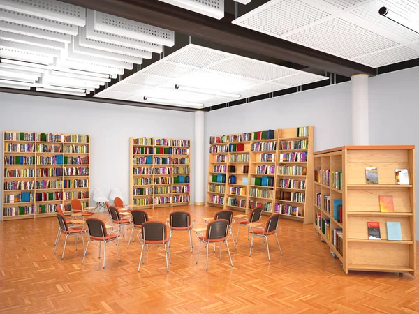 Reading hall. 3D iluustration — Stockfoto