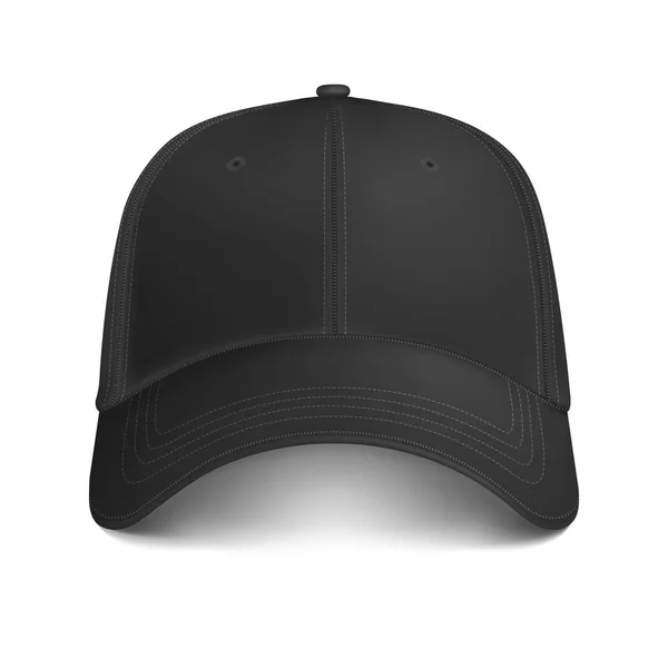 Vector Black Mock-up City Cap Front — Stock Vector