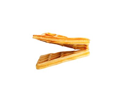 Beyaz arkaplanda izole Belçika waffleları
