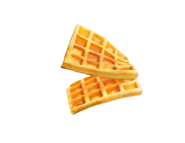 Waffles belgas isolados sobre fundo branco — Fotografia de Stock