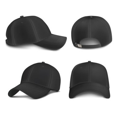 Vektör Mock-up siyah şehir Cap Set