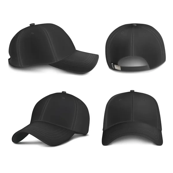 Vector Mock-up Black City Cap Set — Stock Vector