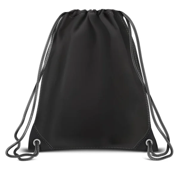 Vector Black Mock up Backpack bag — Stock Vector