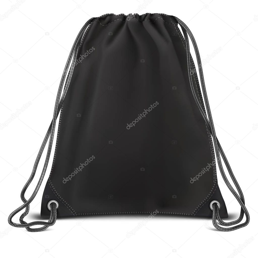 Vector Black Mock up Backpack bag