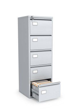 Belgeler için ofis dolabı. 3d illüstrasyon