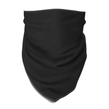 Vektör. Kadar alay et. Siyah bandana, yüzünde tutkunu.