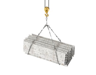 Vinç 3d resimde takviyeli beton blok