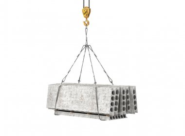 Vinç 3d resimde takviyeli beton blok
