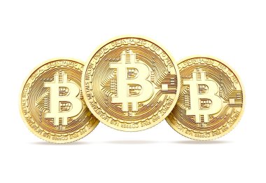 bir dışkı background.3d illüstrasyon izole bitcoin