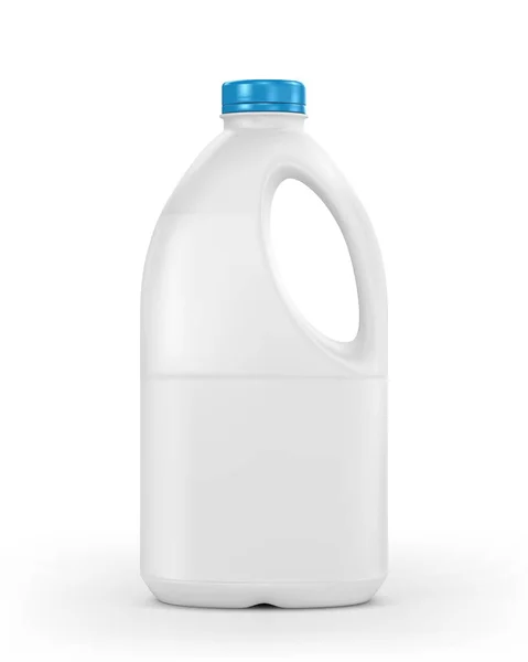 Botella de plástico de leche aislada en blanco — Vector de stock