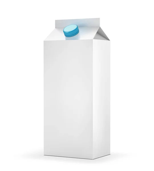 Pacchetto di cartone di latte bianco isolato su sfondo bianco — Vettoriale Stock
